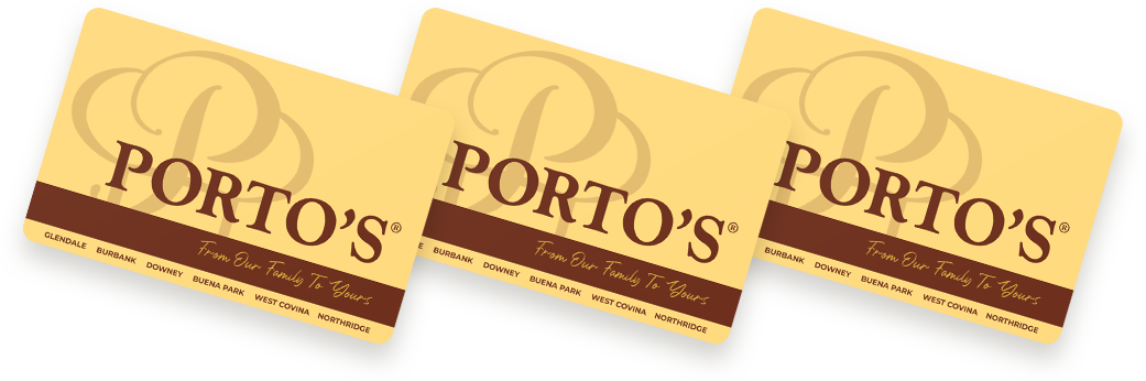 Three Porto's Gift Cards