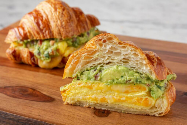 Guacamole & Cheese Breakfast Croissant Sandwich